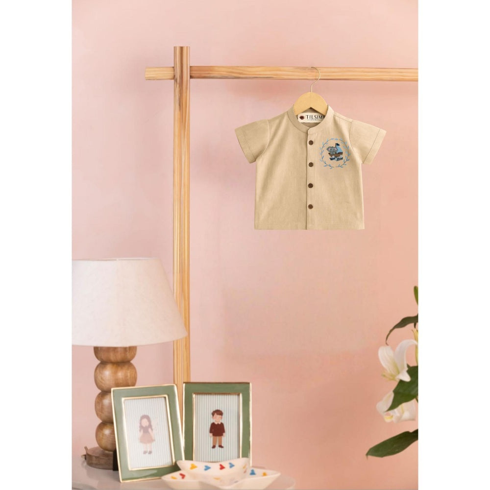 Tilsim by Sagarika Mehrotra Beige Desert Elephant Shirt