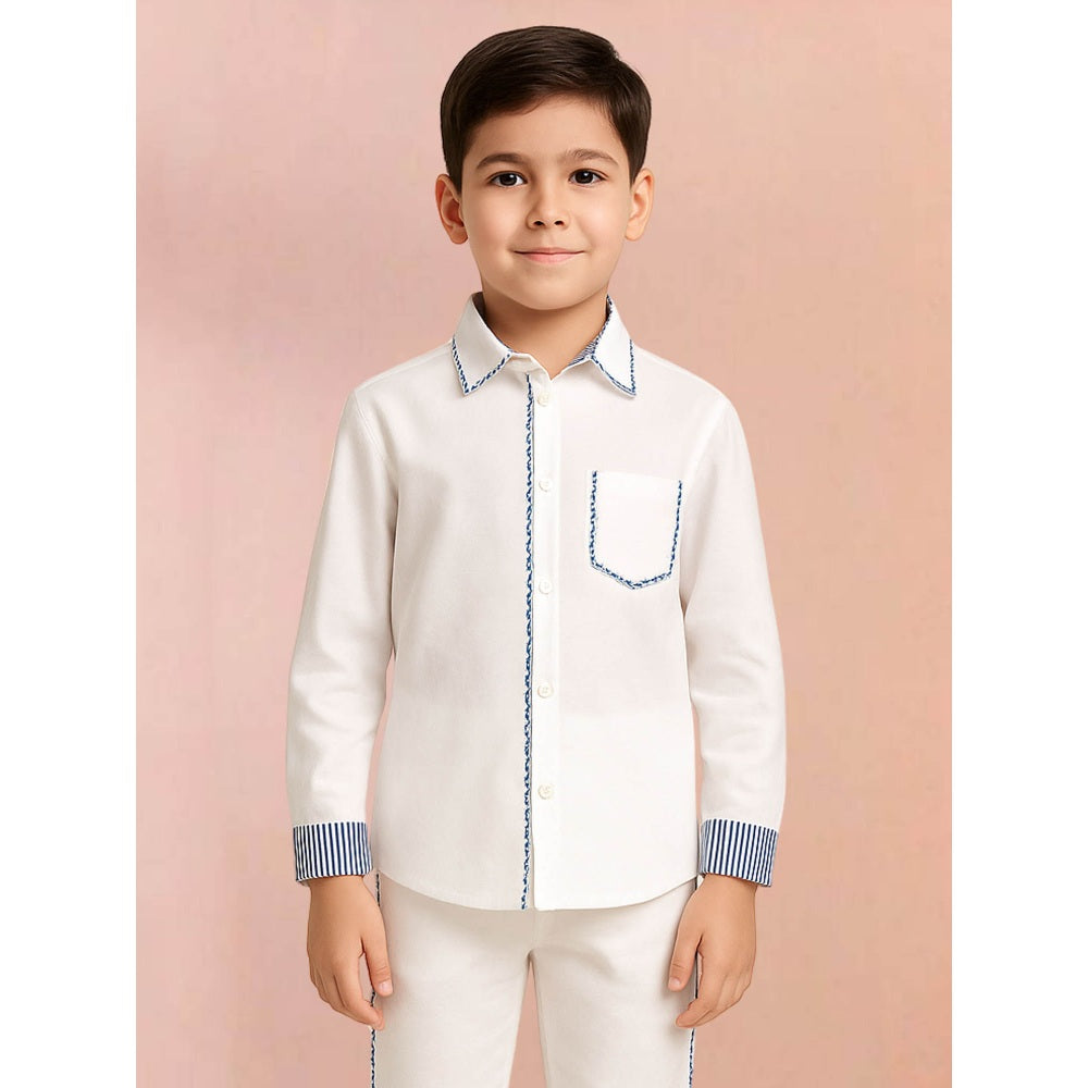 Tilsim by Sagarika Mehrotra Boy Crisscross White Co-Ord Set