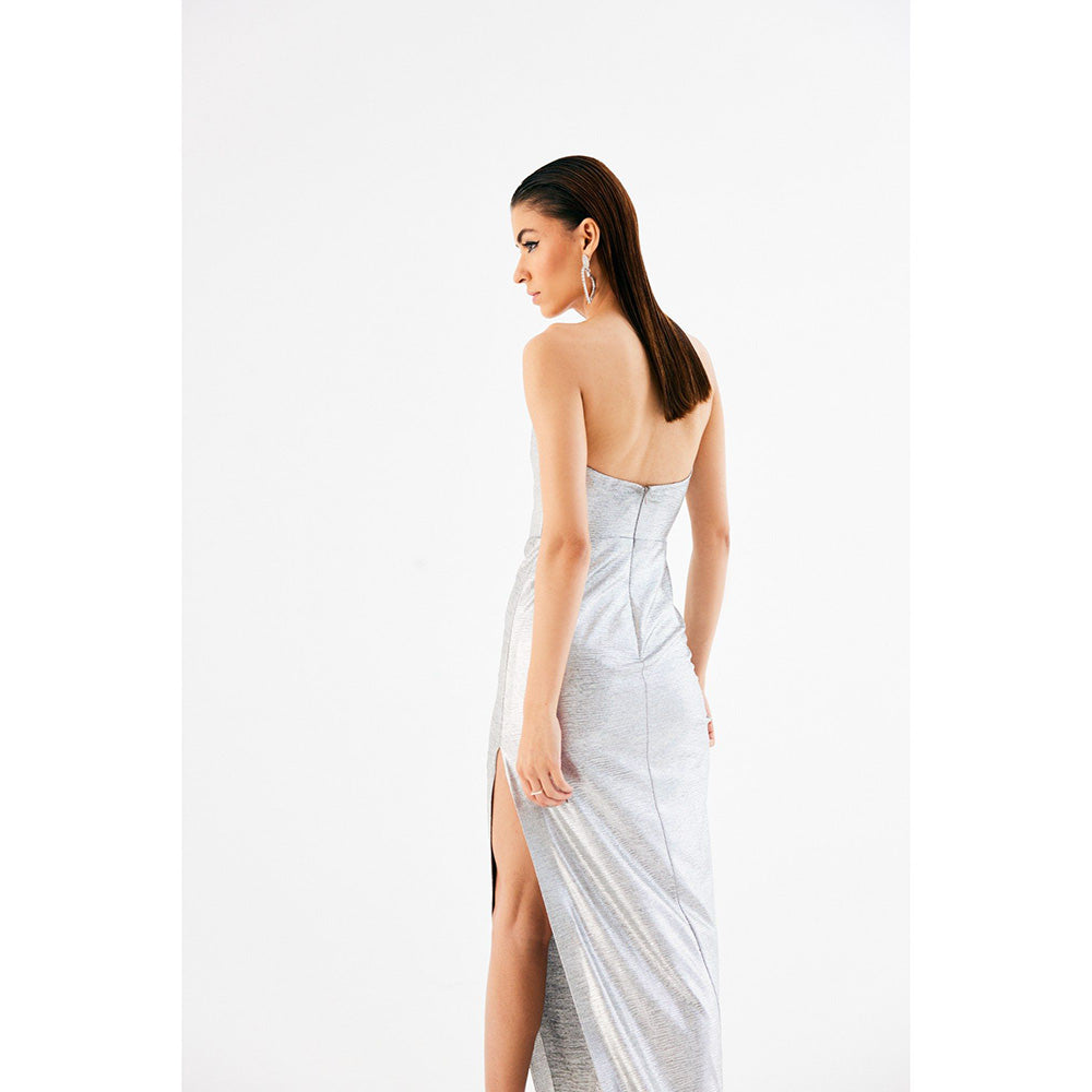 TISHARTH BY SHIVANI Metallic Long Slit Dress