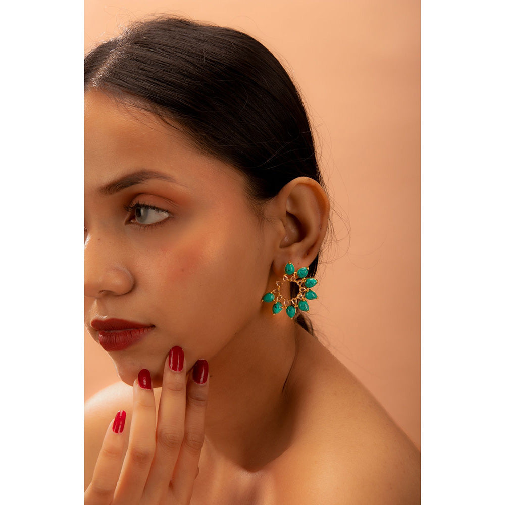 TIZORA Turquoise Rosecut Earrings