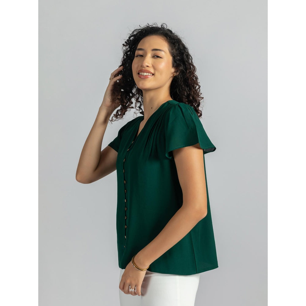 Torsha Green Solid Shirt