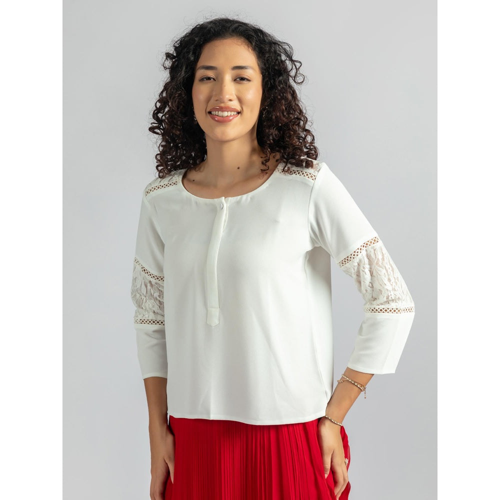 Torsha White Georgette Top