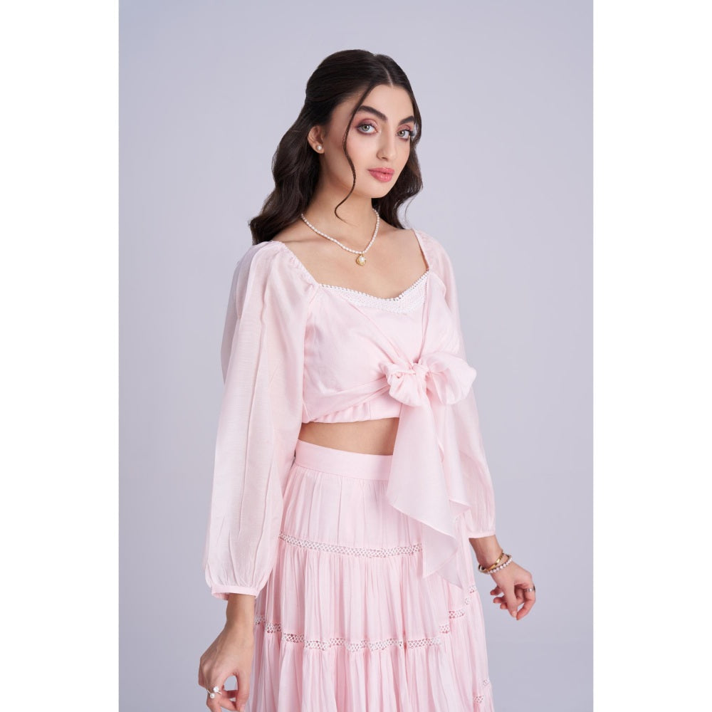 Torsha Pink Cotton Crop Top