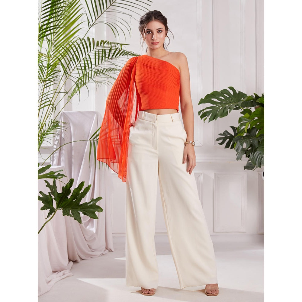 Torsha Stolen Moment Orange Corset Crop Top