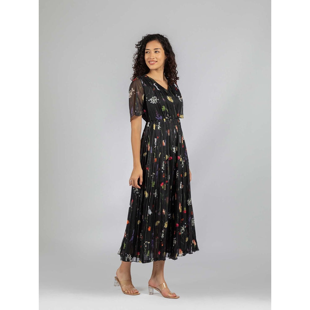 Torsha Black Twilight Drape Dress