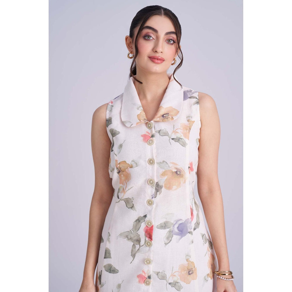 Torsha Multicolour Linen Meadow Dress