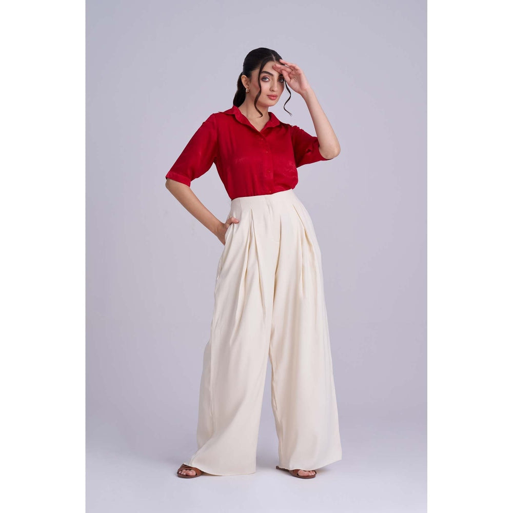 Torsha White Ivory Drift Palazzo