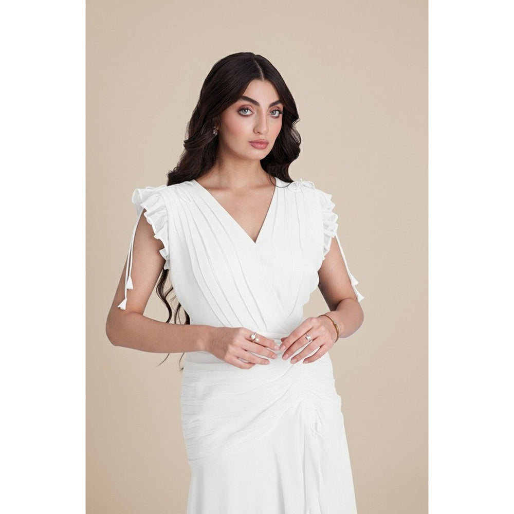 Torsha White Layered Maxi Dress