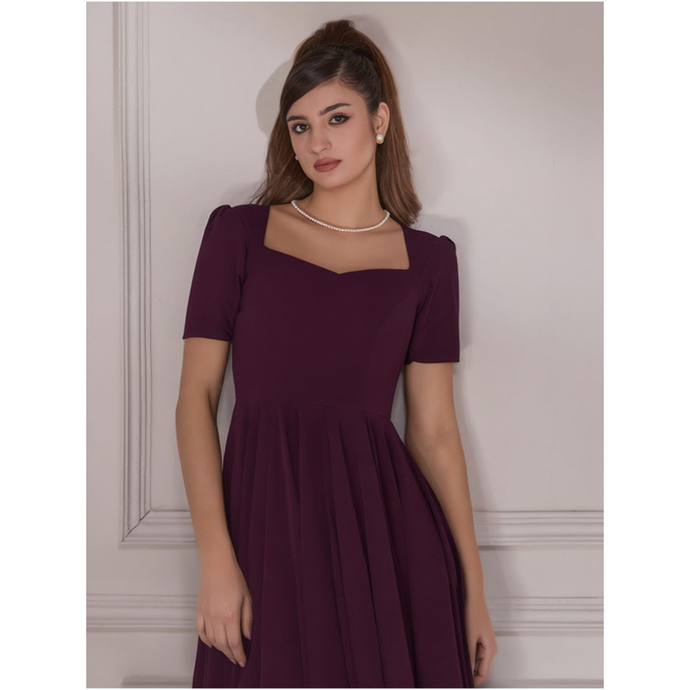 Torsha Vintage Wine Midi Dress