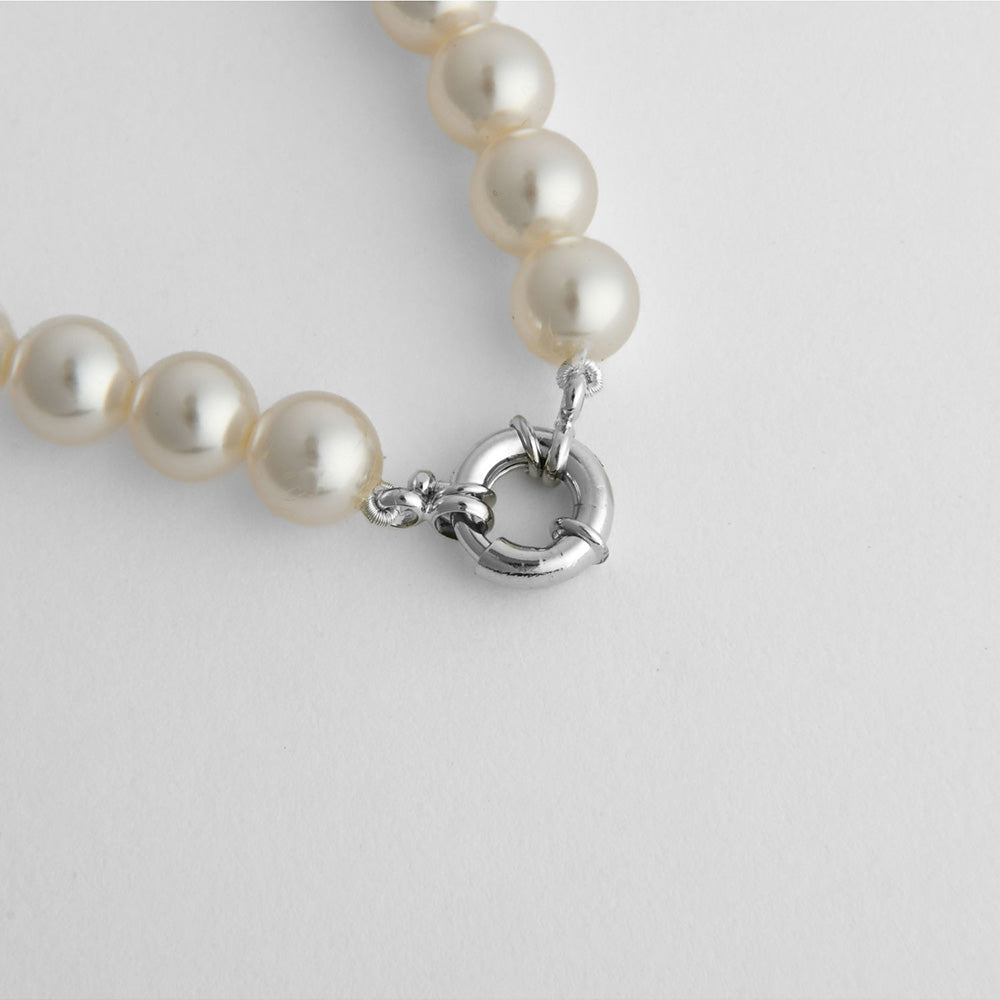 TOTAPARI Beige Pearls Necklace with Earrings