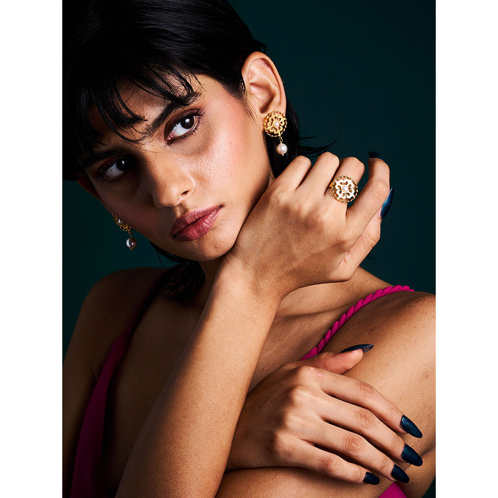 Trazenie Nargis Jewellery Set -Earrings with Ring