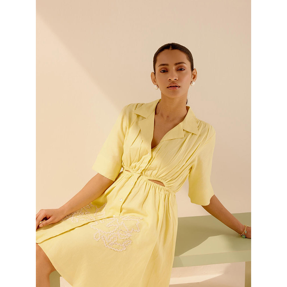 TRISARA Yellow Petal Dance Dress