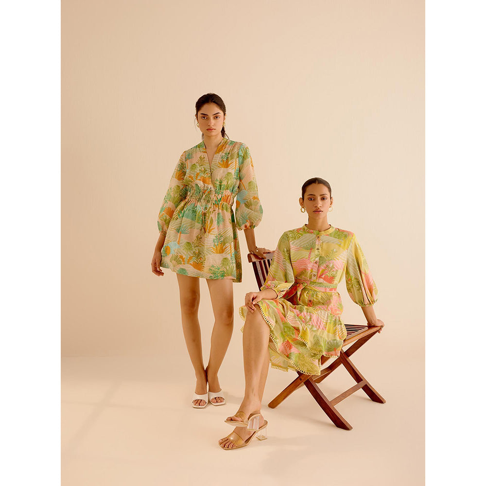 TRISARA Multicoloured Wild Flower Mesh Dress