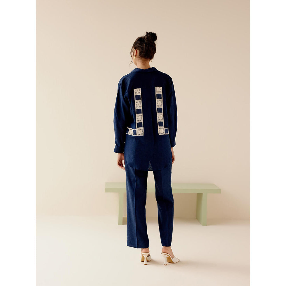 TRISARA Navy Blue Rhythm Co-Ord (Set of 2)