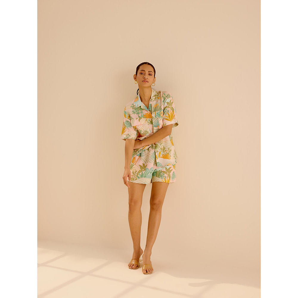TRISARA Wild Flower Print Shirt and Shorts (Set of 2)