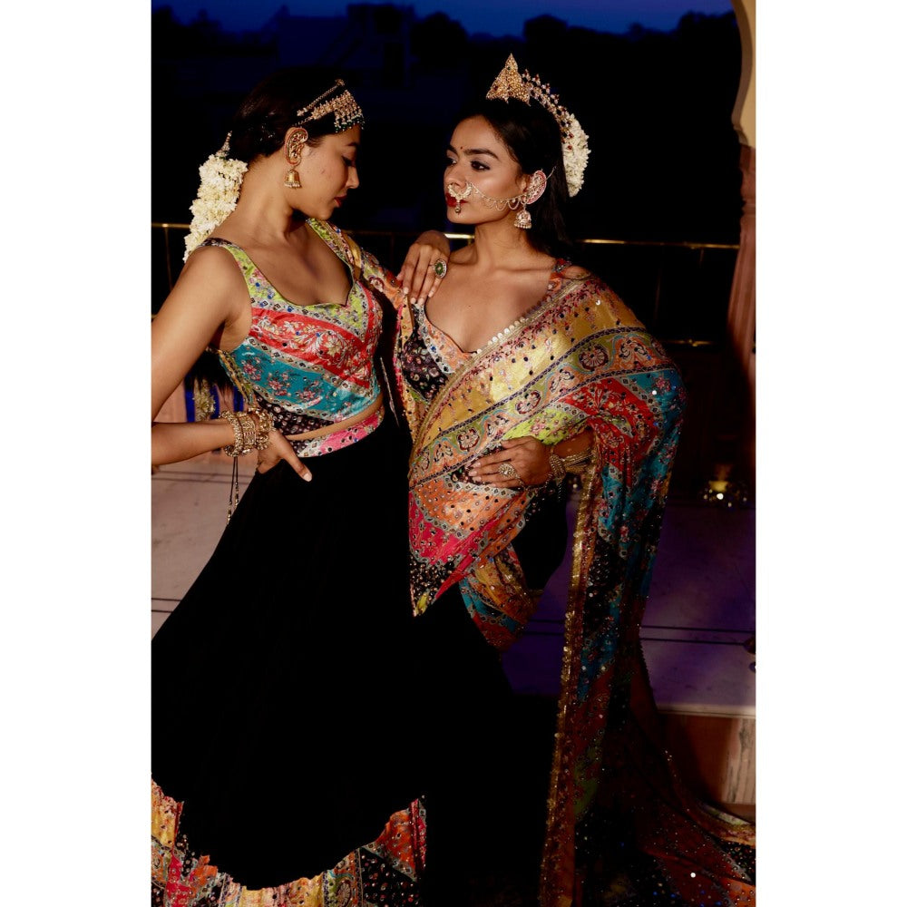Tussya by Shreya Lalasa Multi-Color Lehenga with Blouse and Dupatta (Set of 3)