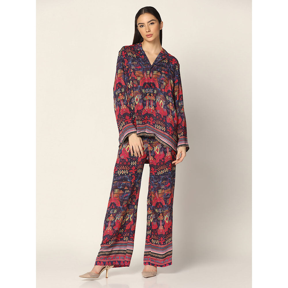 "Two Sisters" by Gyans Multi-Color Printed Co-Ord In Crepe (Set of 2)