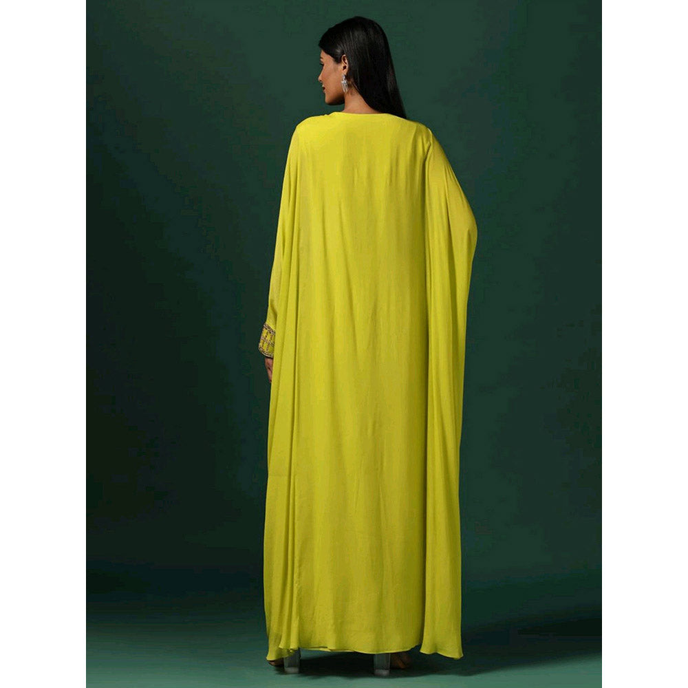 "Two Sisters" by Gyans Green Kaftan with Pant (Set of 2)