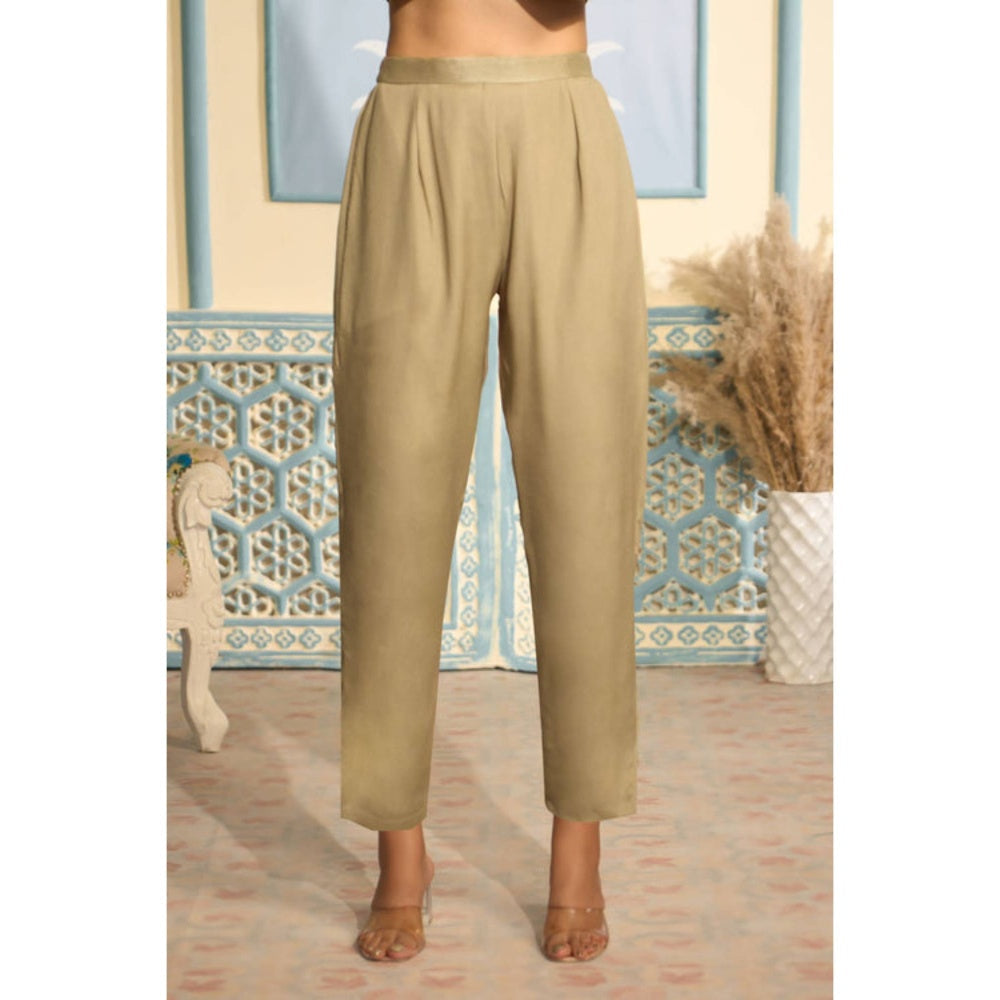 "Two Sisters" by Gyans Beige Kaftan Set With Pants