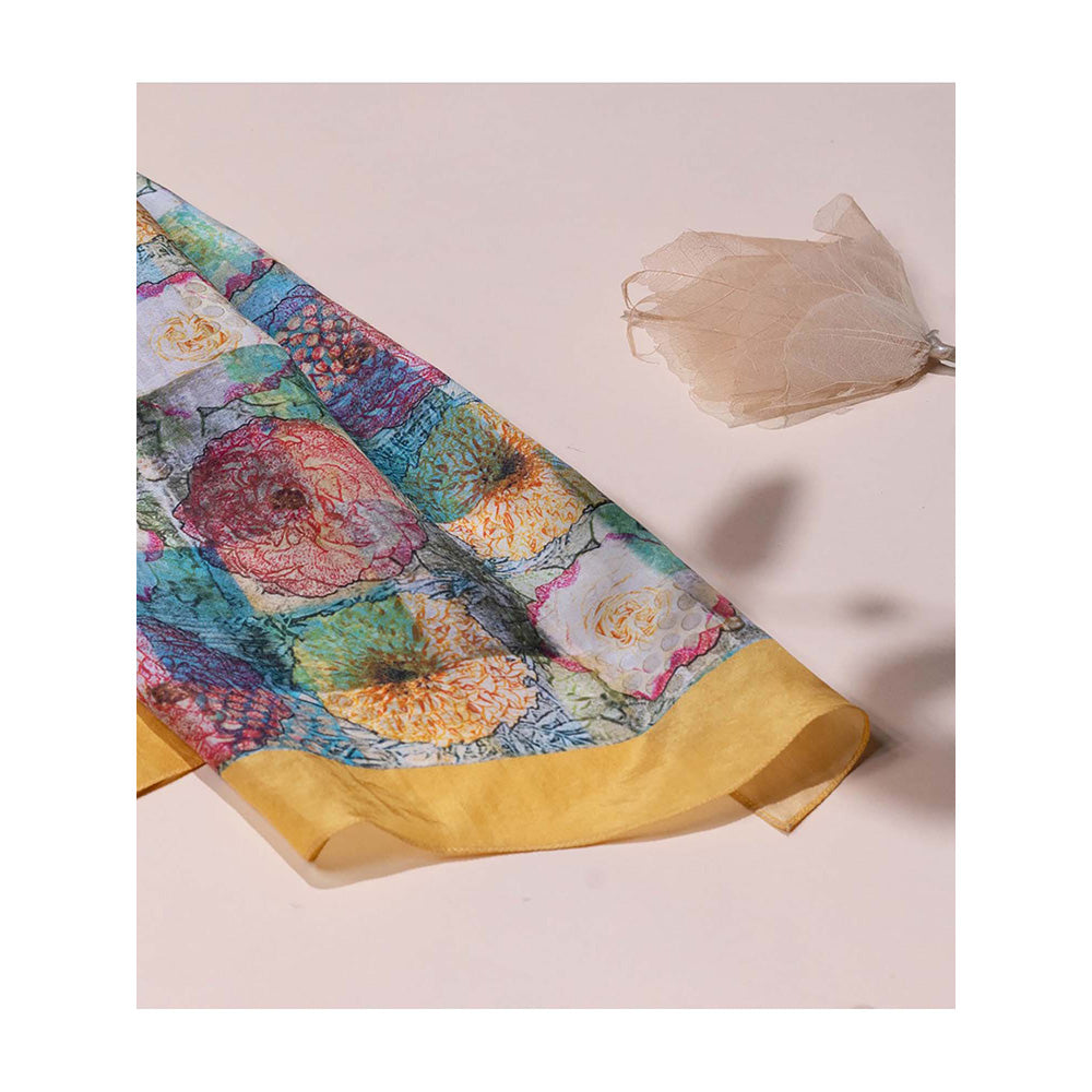 UNALLUME BY NISHA Floral Elegance Silk Scarf