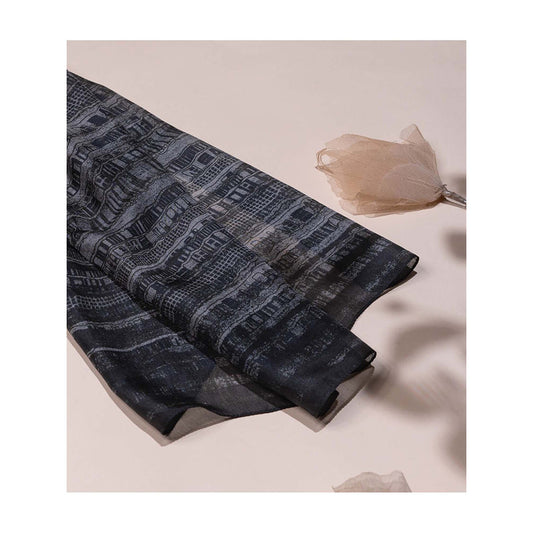 UNALLUME BY NISHA Navy Nightscape Silk Scarf