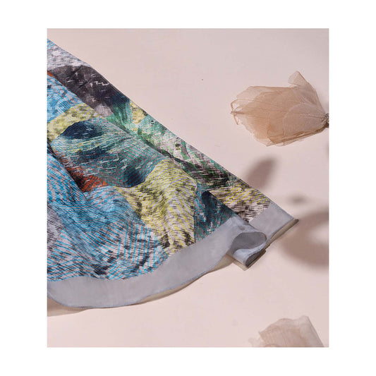 UNALLUME BY NISHA Urban Noir Silk Scarf