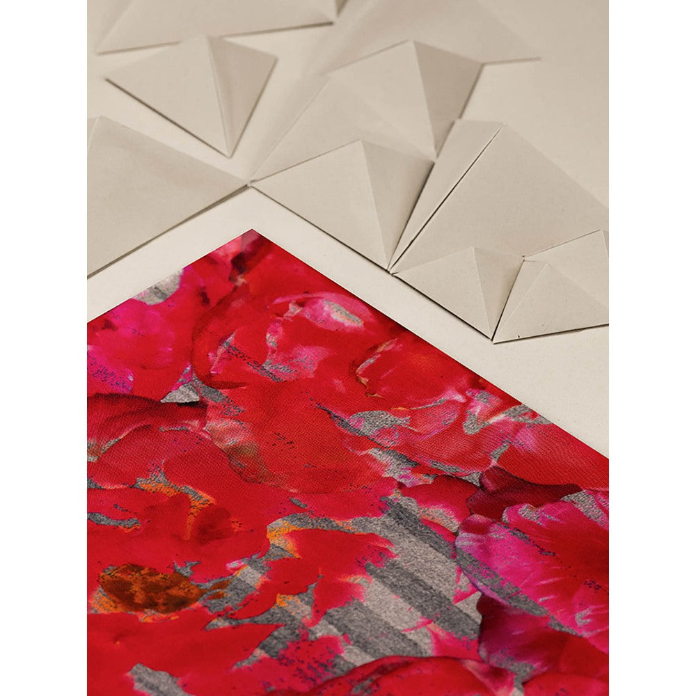 UNALLUME BY NISHA Pink Floral Pocket Square