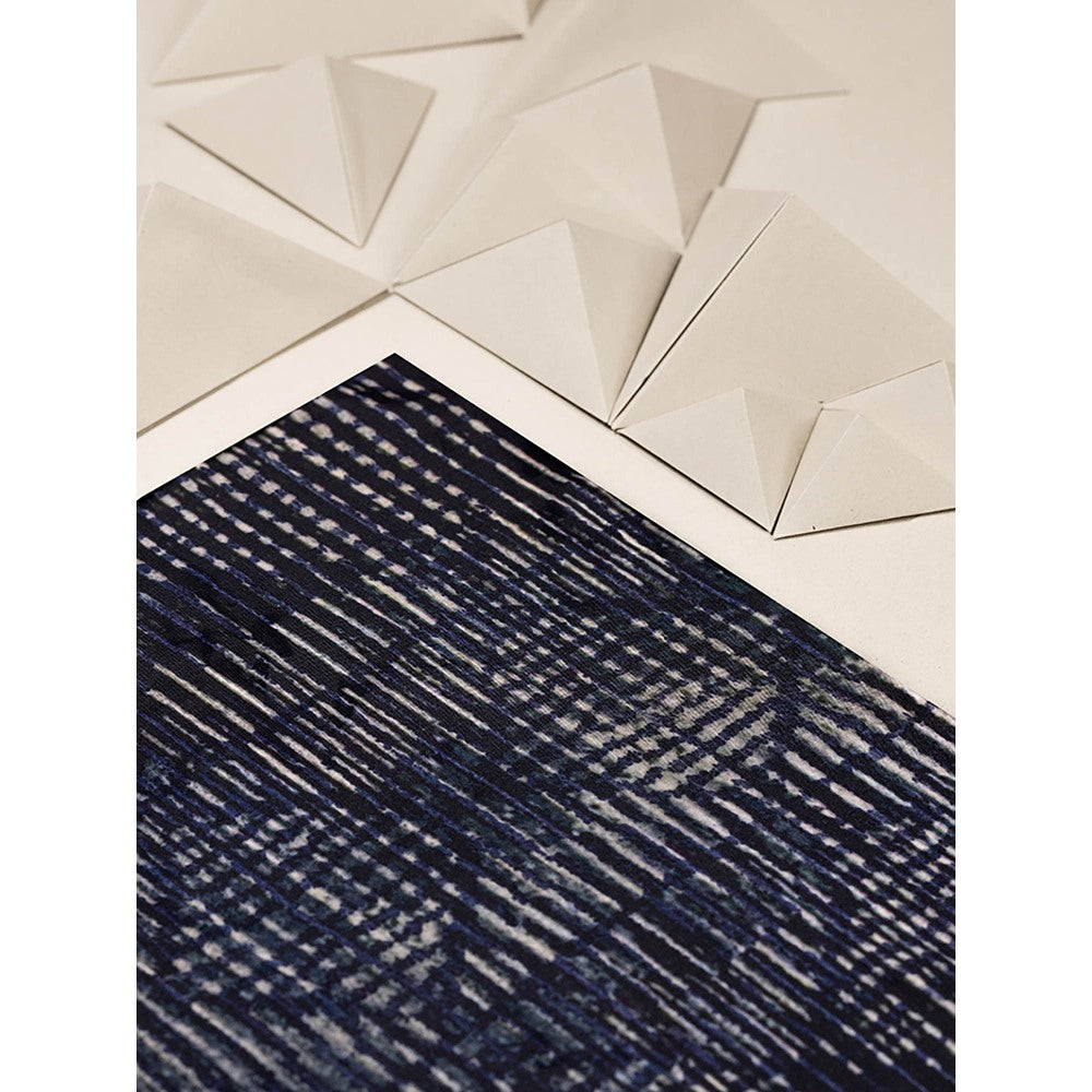 UNALLUME BY NISHA Navy Blue Printed Pocket Square