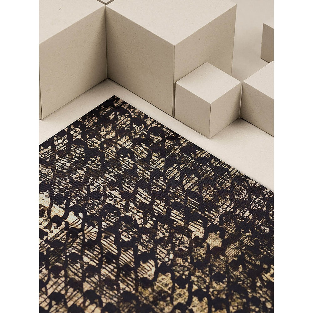 UNALLUME BY NISHA Black Printed Pocket Square