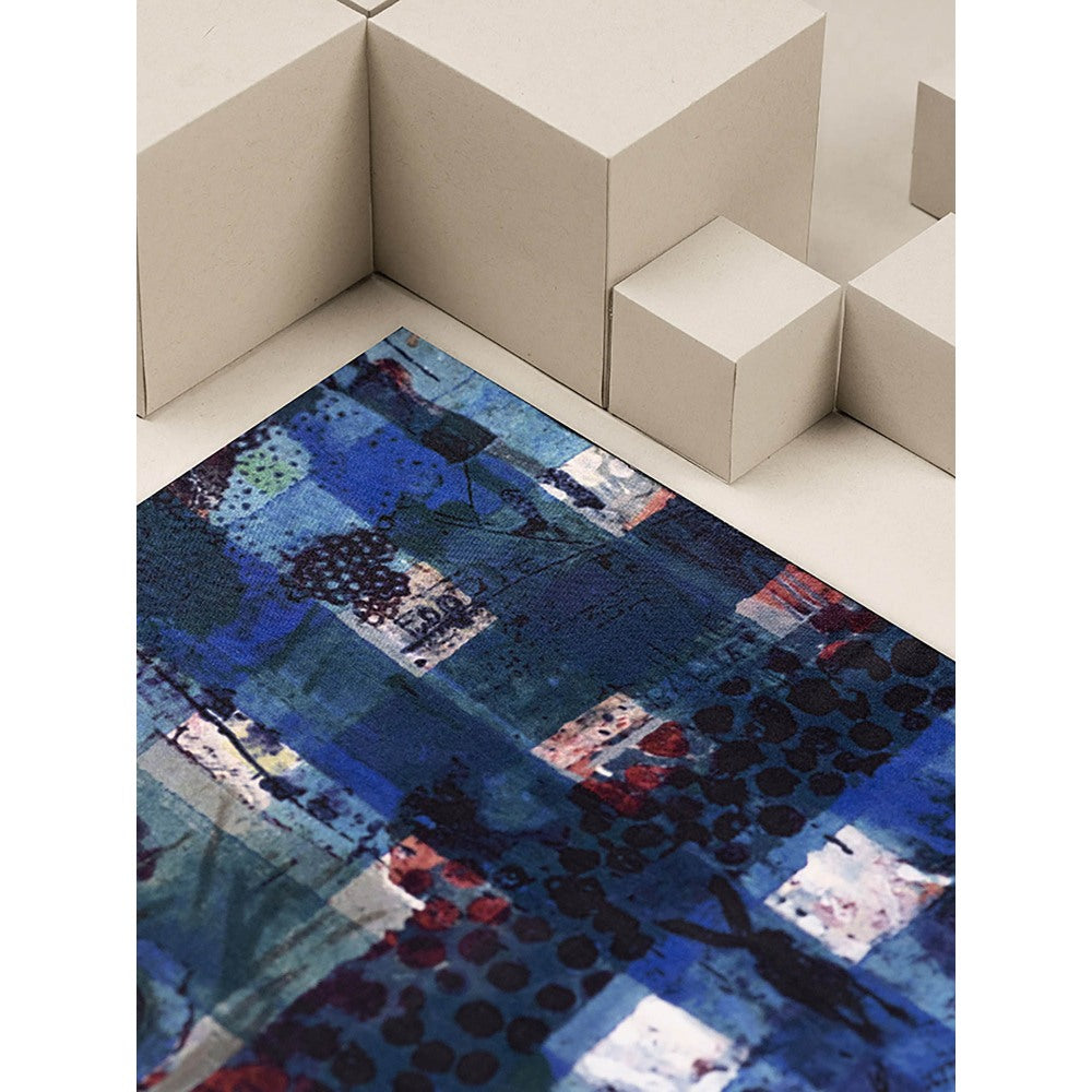 UNALLUME BY NISHA Navy Blue Printed Pocket Square