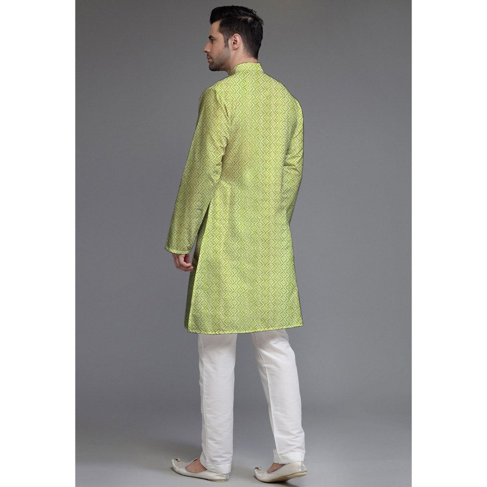 UTSAV FASHION Embroidered Georgette Olive Kurta with Pant
