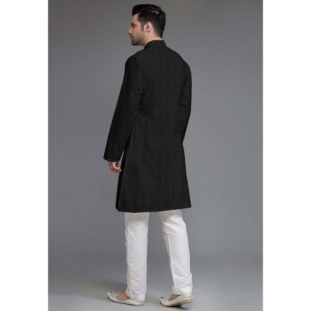 UTSAV FASHION Embroidered Georgette Black Kurta with Pant