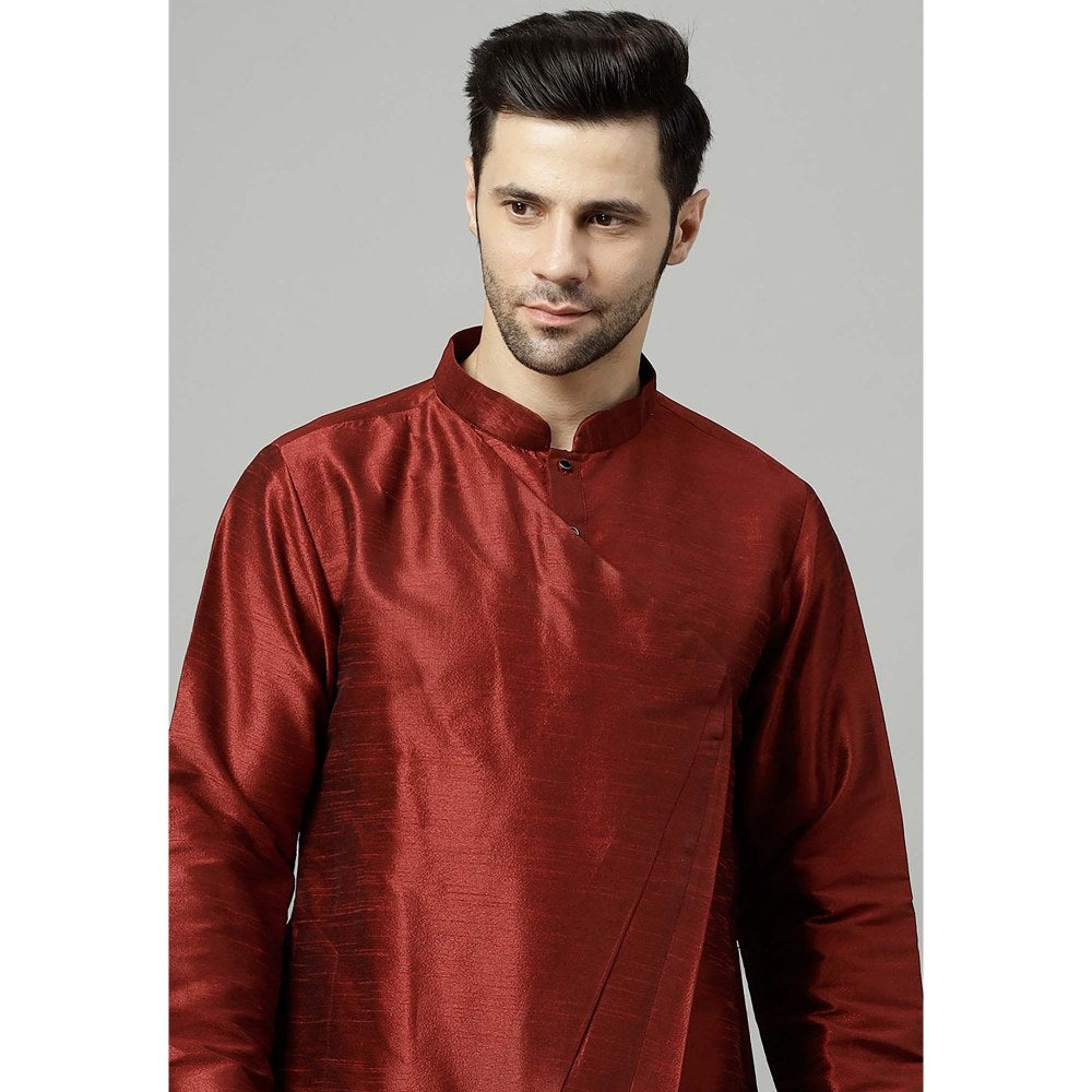 UTSAV FASHION Maroon Solid Kurta and Pant