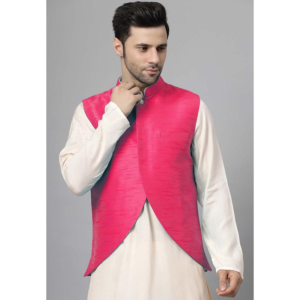 UTSAV FASHION Men Pink Kurta Pant with Jacket