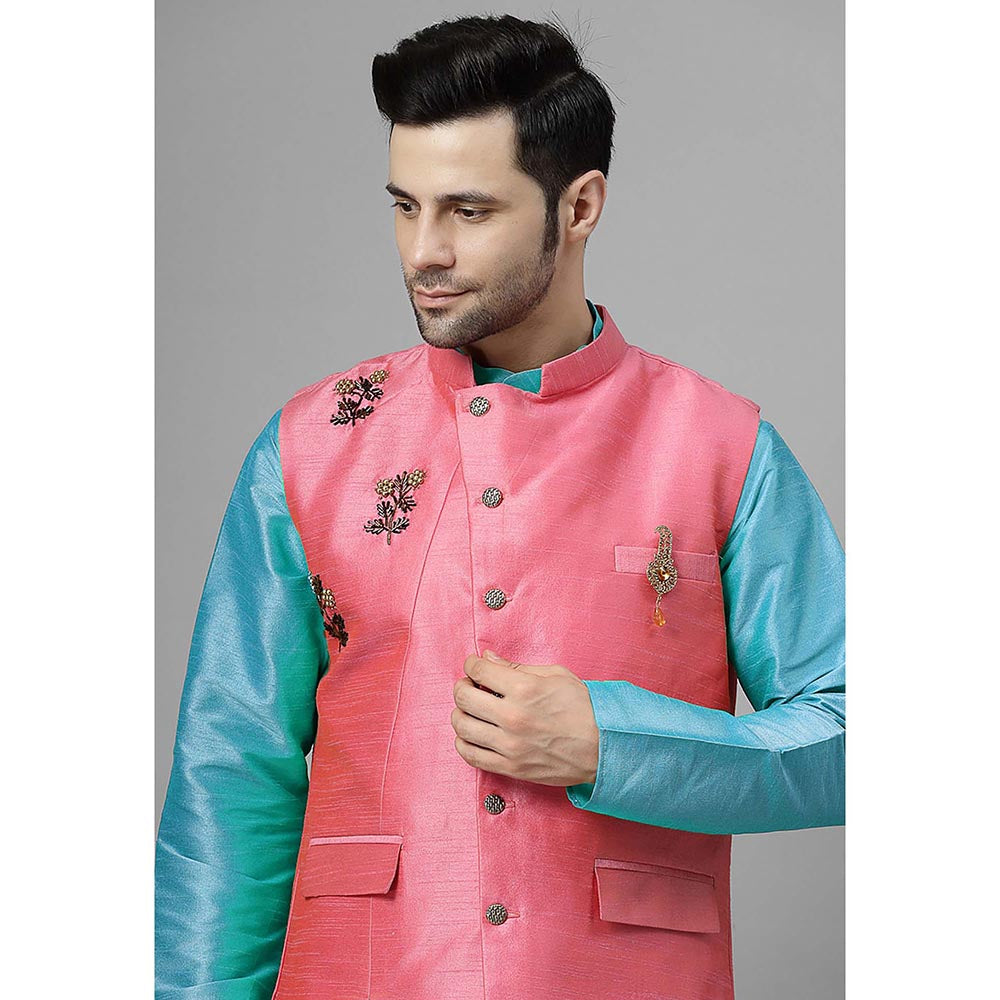 UTSAV FASHION Men Regular Beads and Stones Kurta with Pants