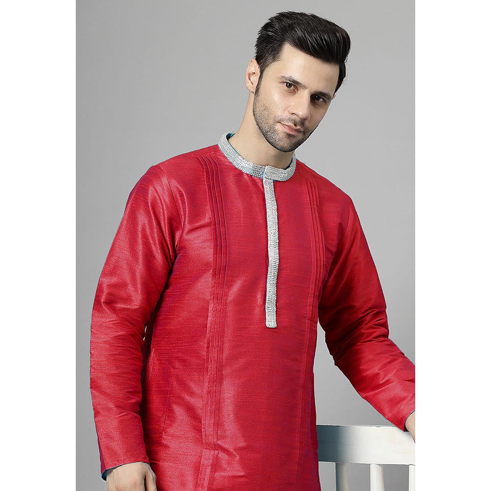 UTSAV FASHION Pink Embellished Pleated Straight Kurta with Salwar