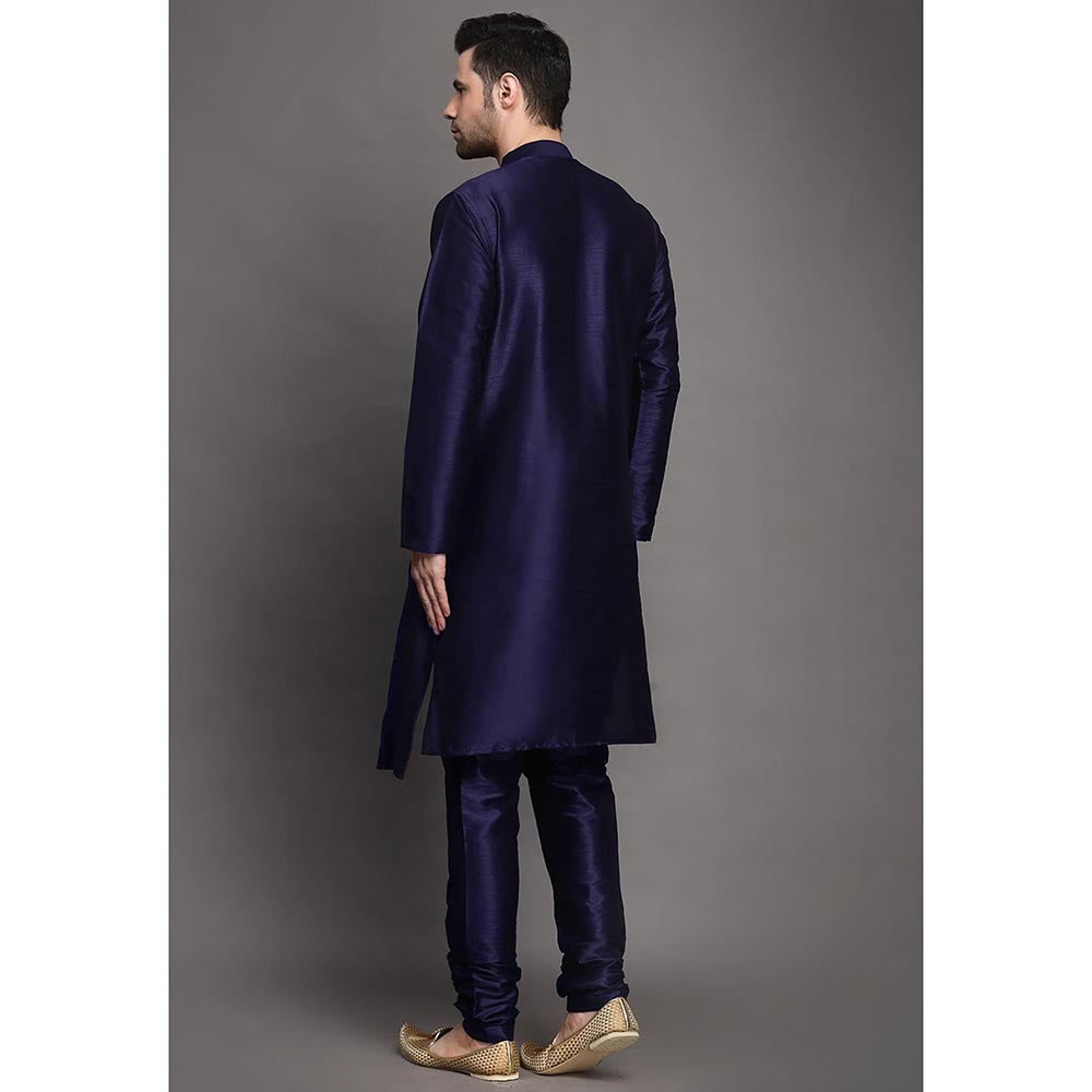 UTSAV FASHION Purple Mandarin Collar Kurta with Churidar
