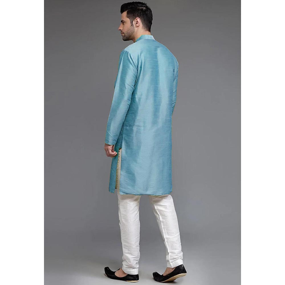 UTSAV FASHION Teal Mandarin Collar Kurta and Pant