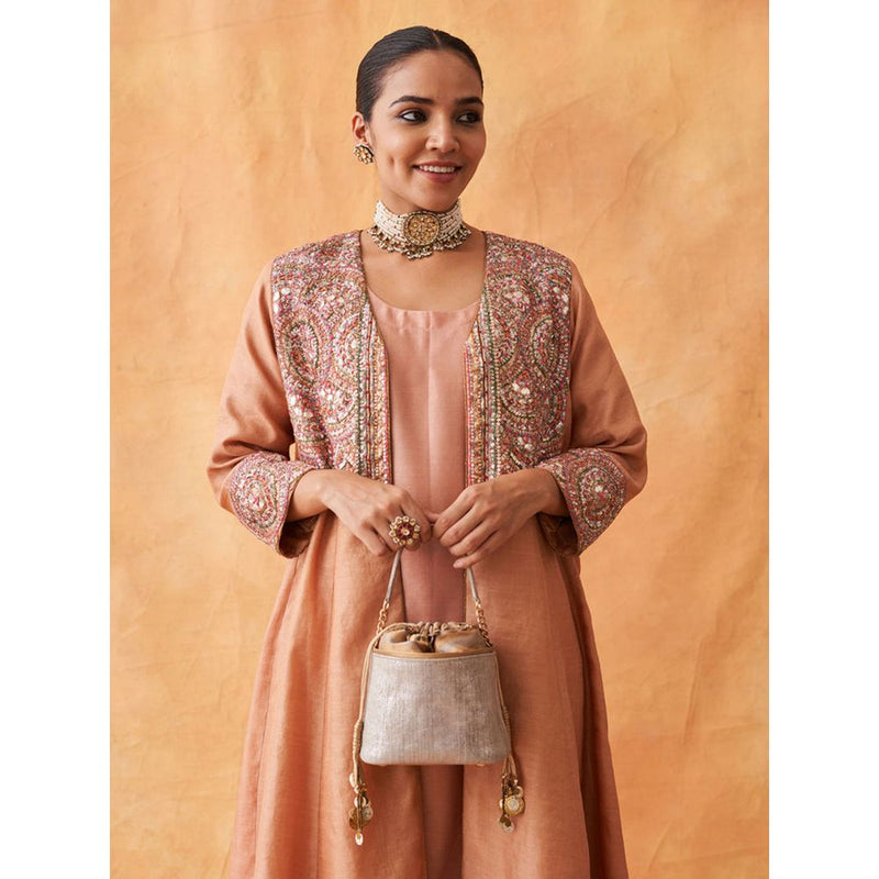 Vaaya Grey The Luna Potli Bag With Detachable Straps