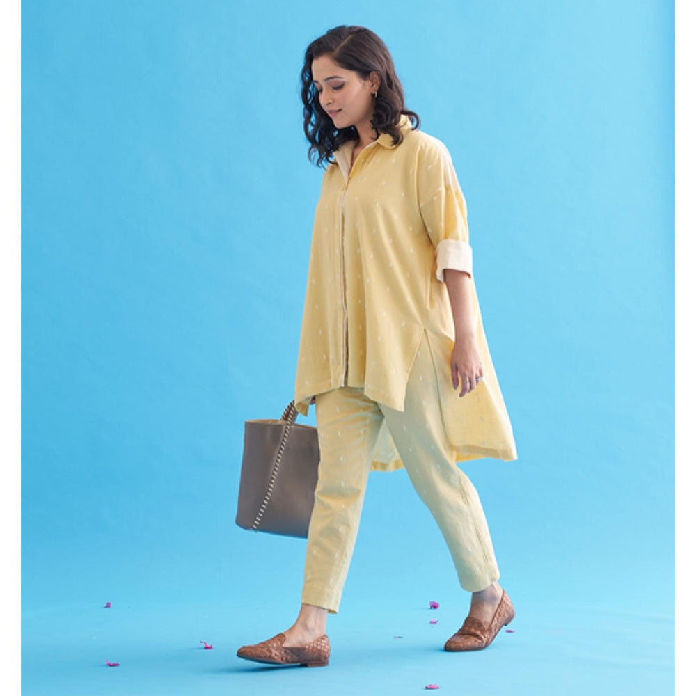 Vaaya Butter Yellow Handwoven Cotton Anti-Fit Co-Ord Set