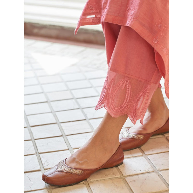 Vaayu Peony Thread Embroidered Kurta with Pant and Dupatta