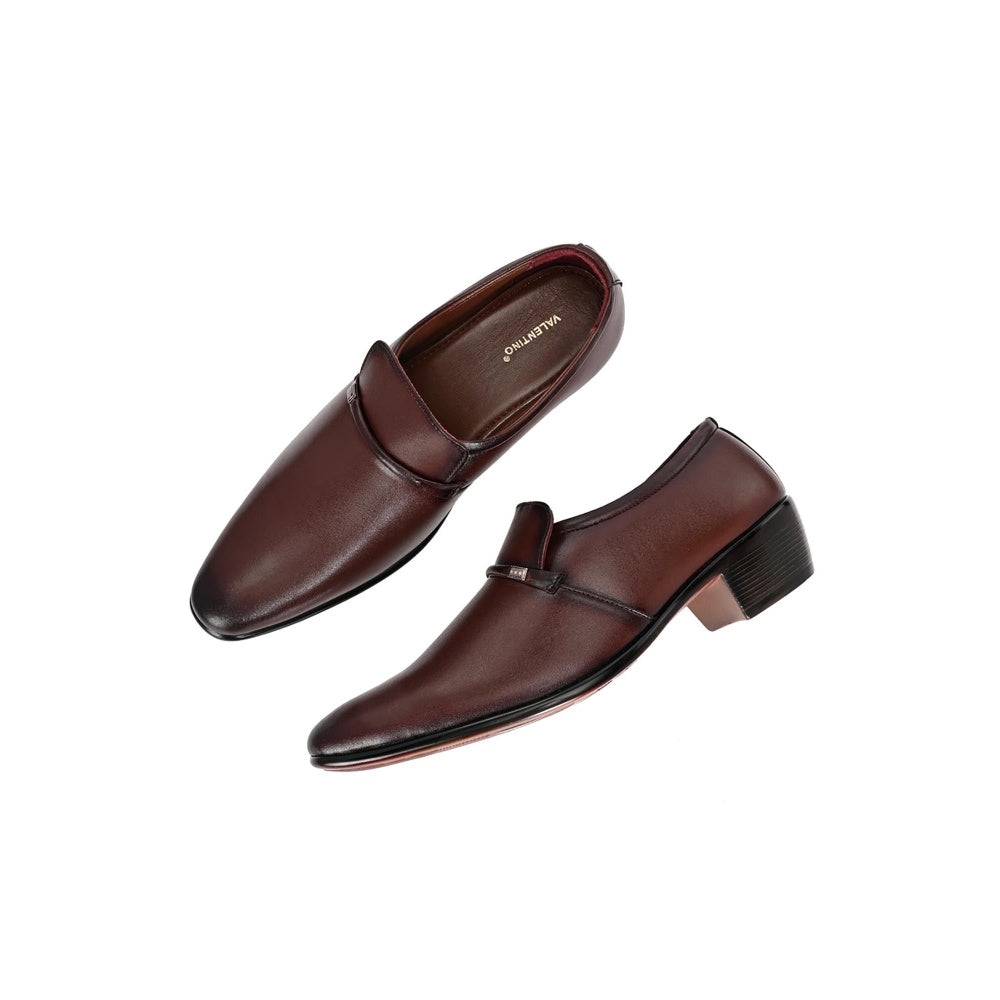 Valentino Mens Leather Formal Oxford Shoes - Brown