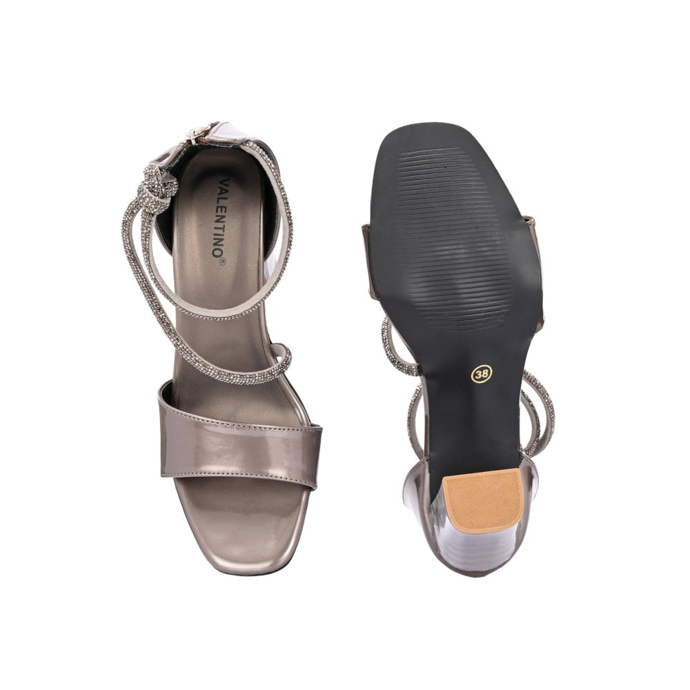 Valentino Women Premium Silver Sandal Heels