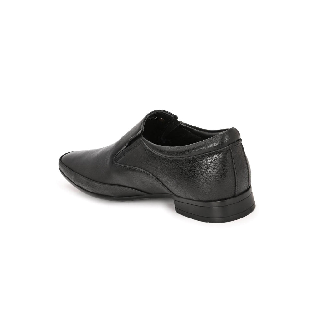 Valentino Men Premium Leather Black Slip-On Formal Loafer Shoes