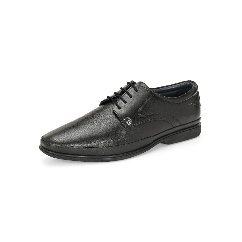 Valentino Men Premium Leather Black Lace Up Formal Derby Shoes