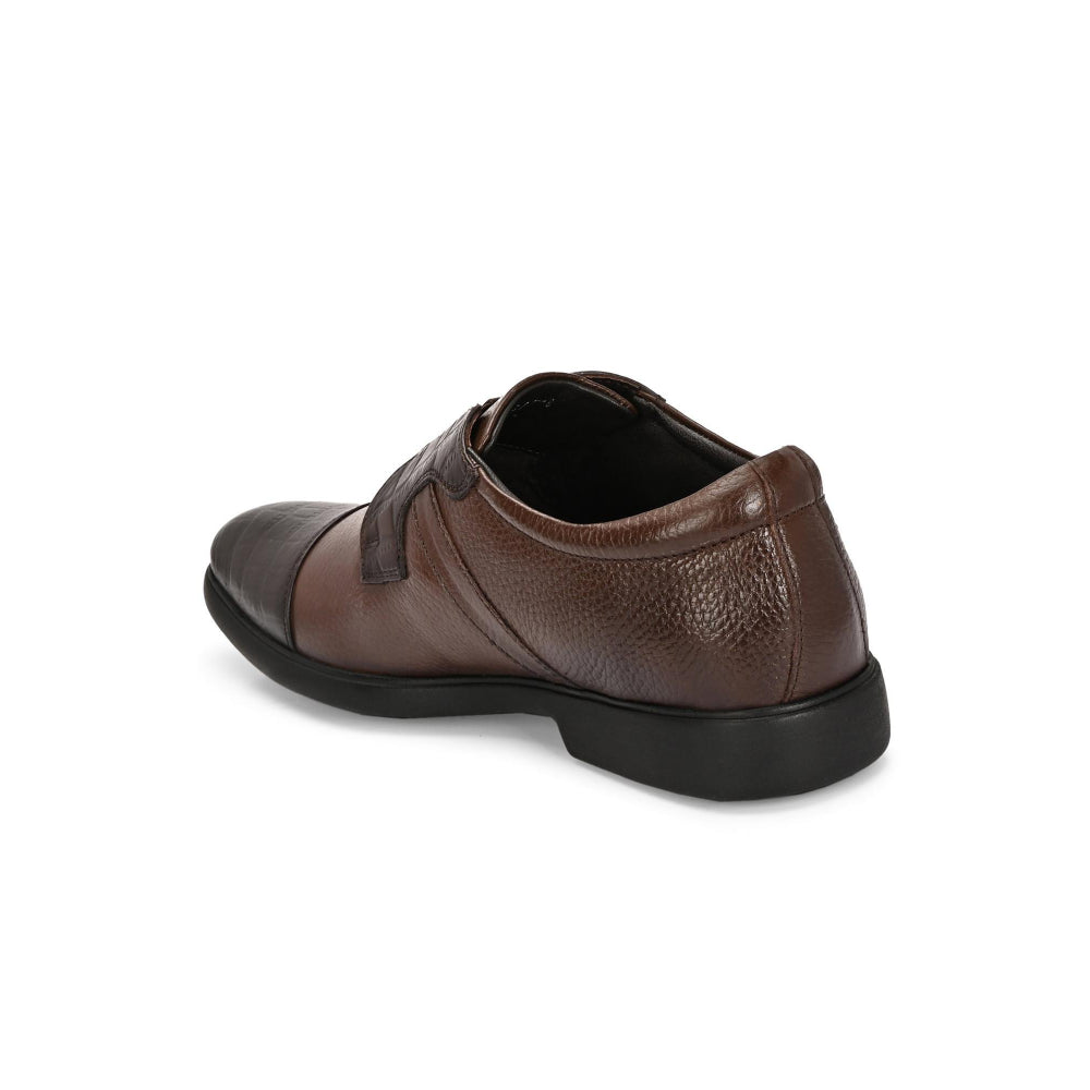 Valentino Men Premium Leather Brown Slip-On Formal Loafer Shoes