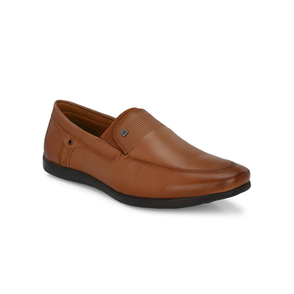Valentino Men Premium Leather Tan Slip-On Formal Loafer Shoes