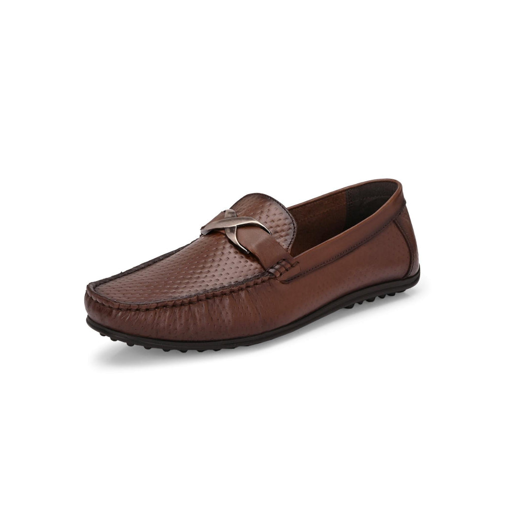 Valentino Men Premium Leather Brown Slip On Loafer