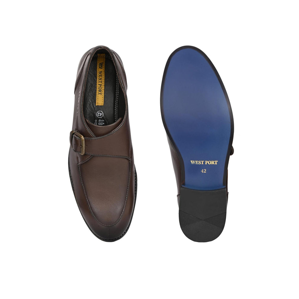 Valentino West Port Men Single Monk Strap Dress Shoe