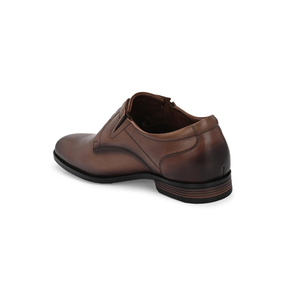 Valentino Men Premium Leather Brown Designer Laces Pattern Slip-On Formal Loafer Shoes